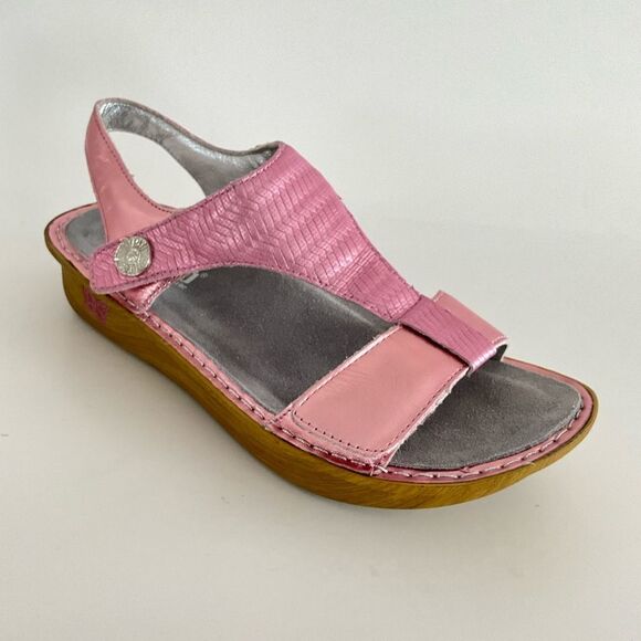 Alegria PG Lite Ken-844 Metallic Pink T-strap Sandals Comfortable Adjustable - Picture 10 of 13